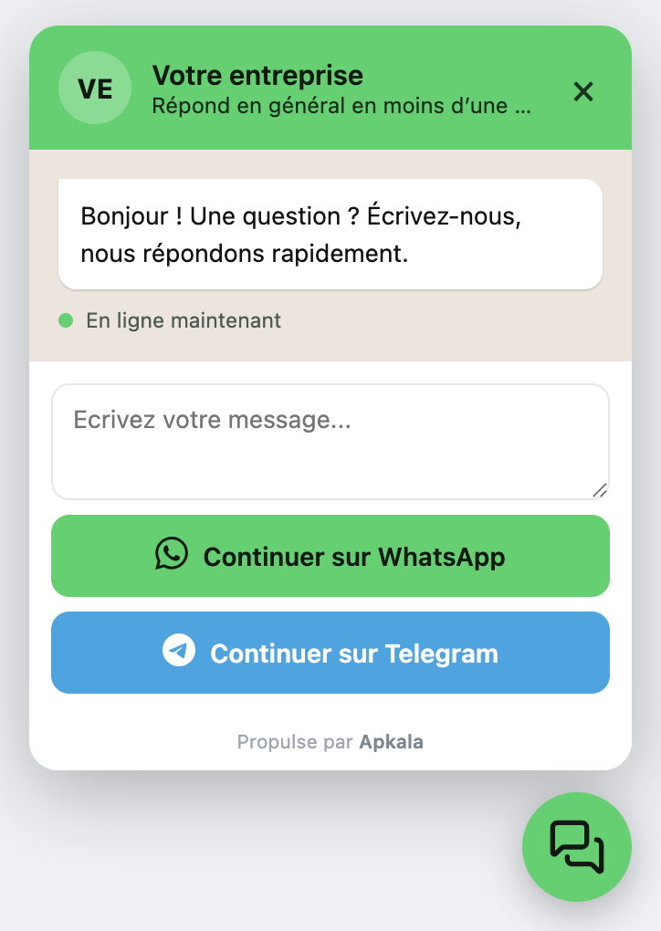 Widget de discussion